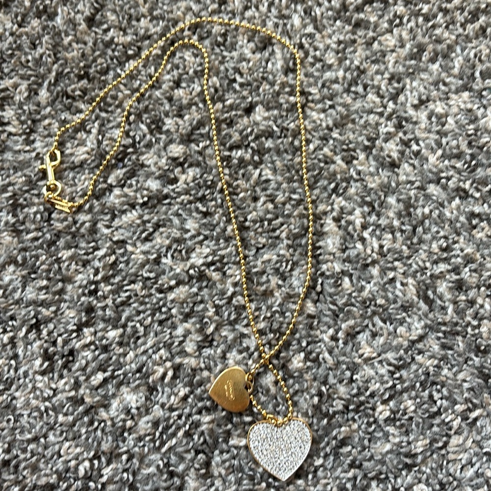 Vintage Coach Gold Heart Charm Necklace
